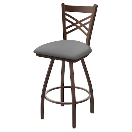 Holland Bar Stool Co 36" Swivel X-Tall Bar Stool, Brnz Finish, Canter Grey Seat X820